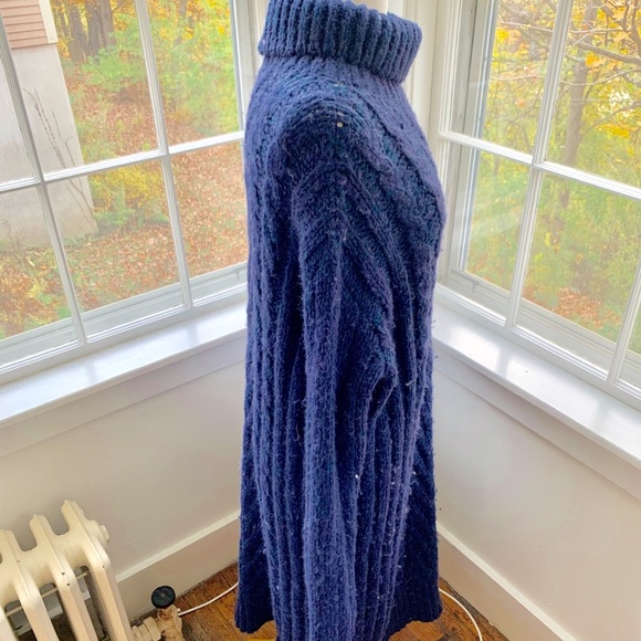 FREE PEOPLE *RARE*midi thick soft alpaca cabled turtleneck sweater dress - Picture 8 of 14